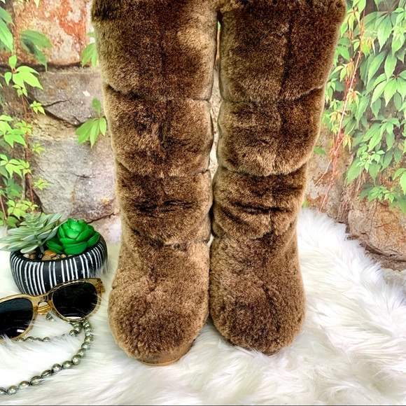 TORY BURCH Cocoa Brown Kiki Shearling Sherpa Boots, 9M - Picture 5 of 13